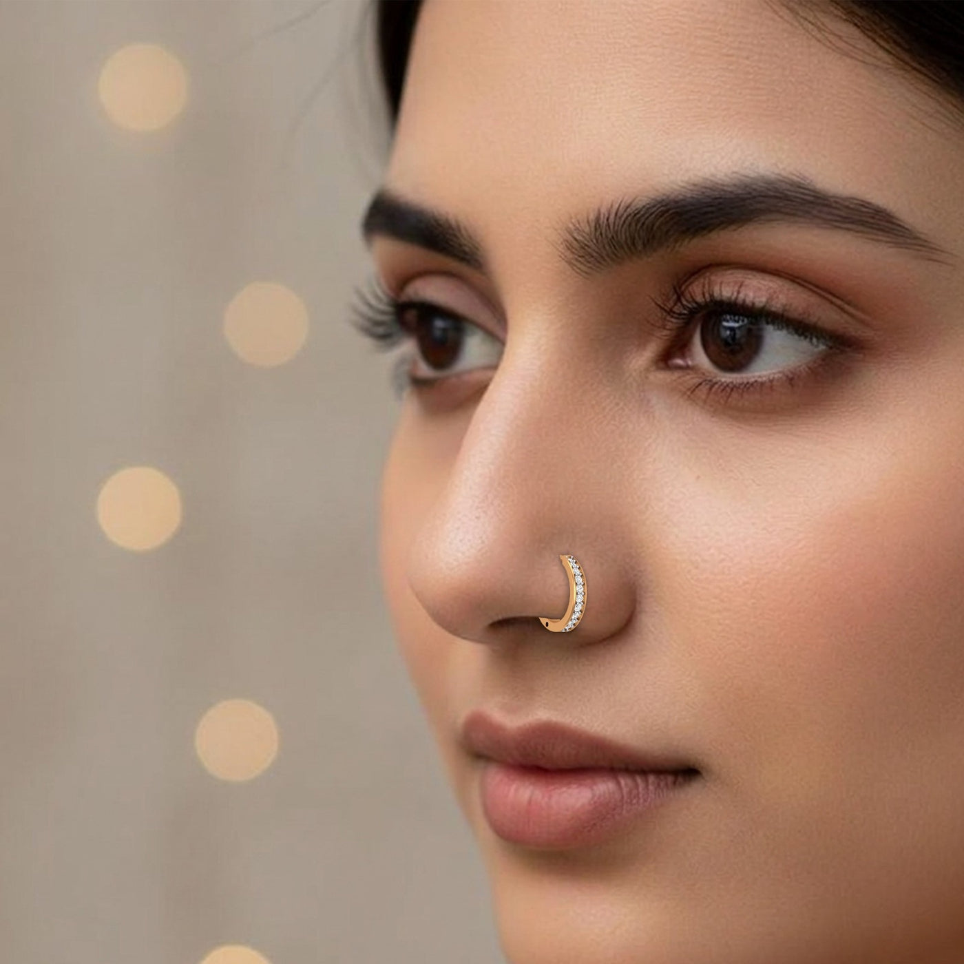 Gold & Diamond Nose Ring KRC80284
