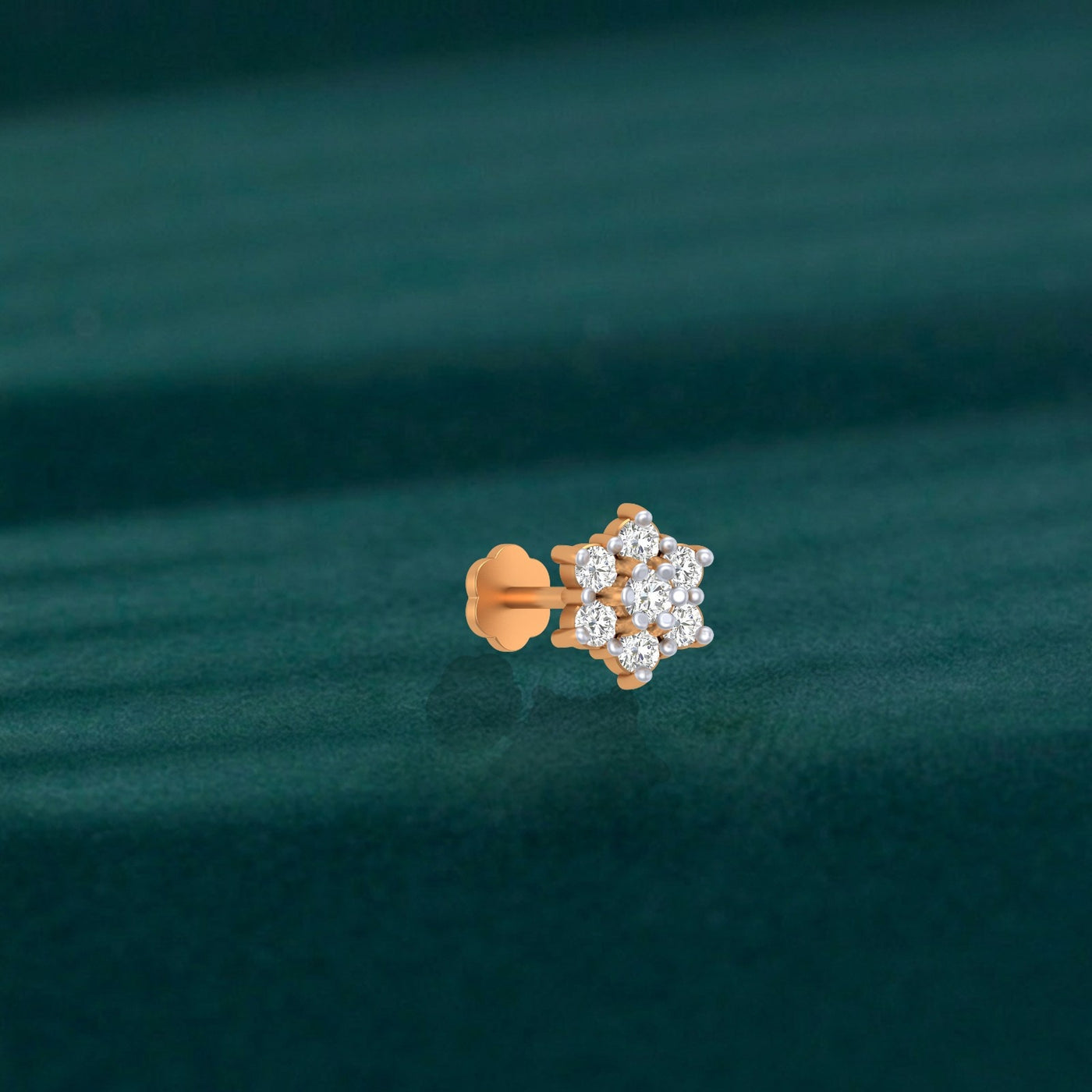 Gold & Diamond Stud Nose Pin KRC80294
