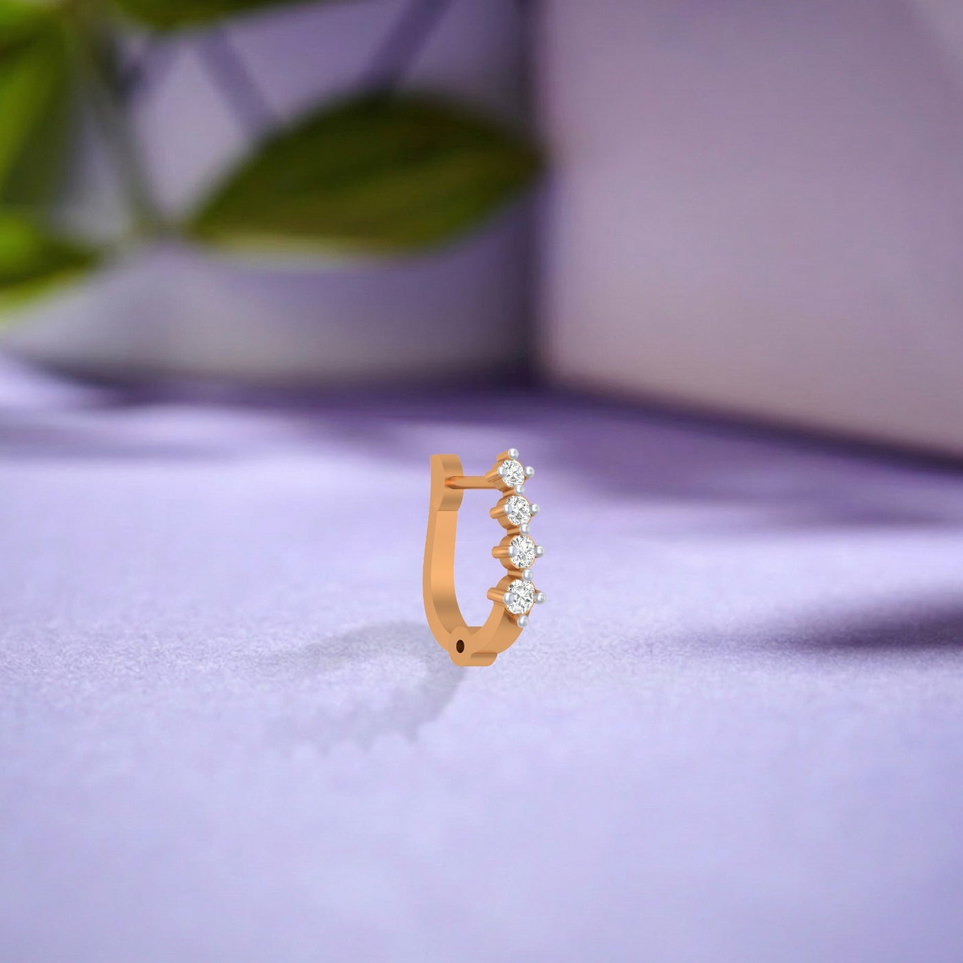 Gold & Diamond Nose Ring KRC80295