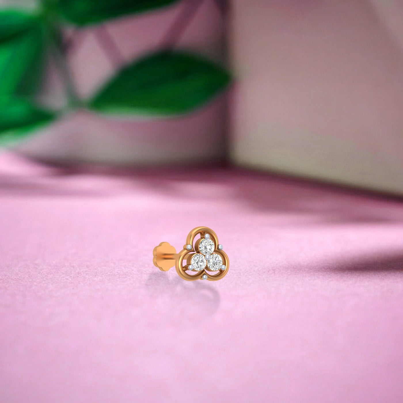 Gold & Diamond Stud Nose Pin KRC80300