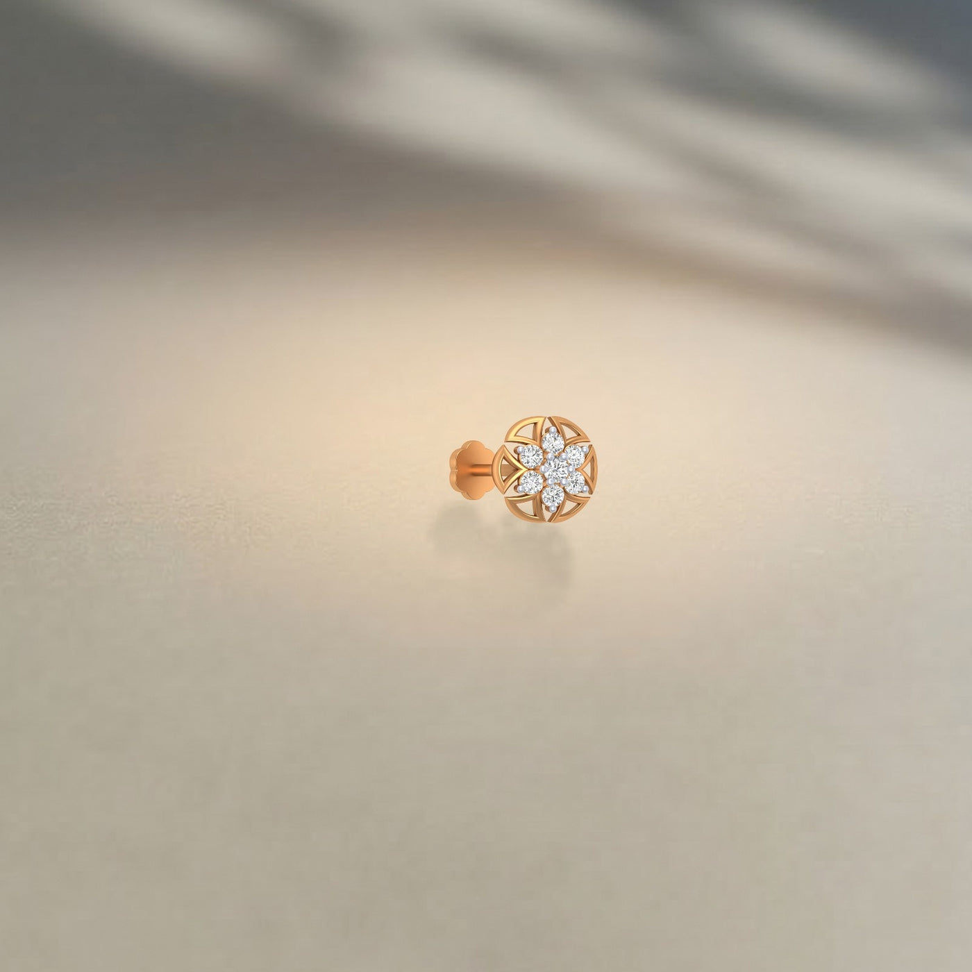 Gold & Diamond Stud Nose Pin KRC80302