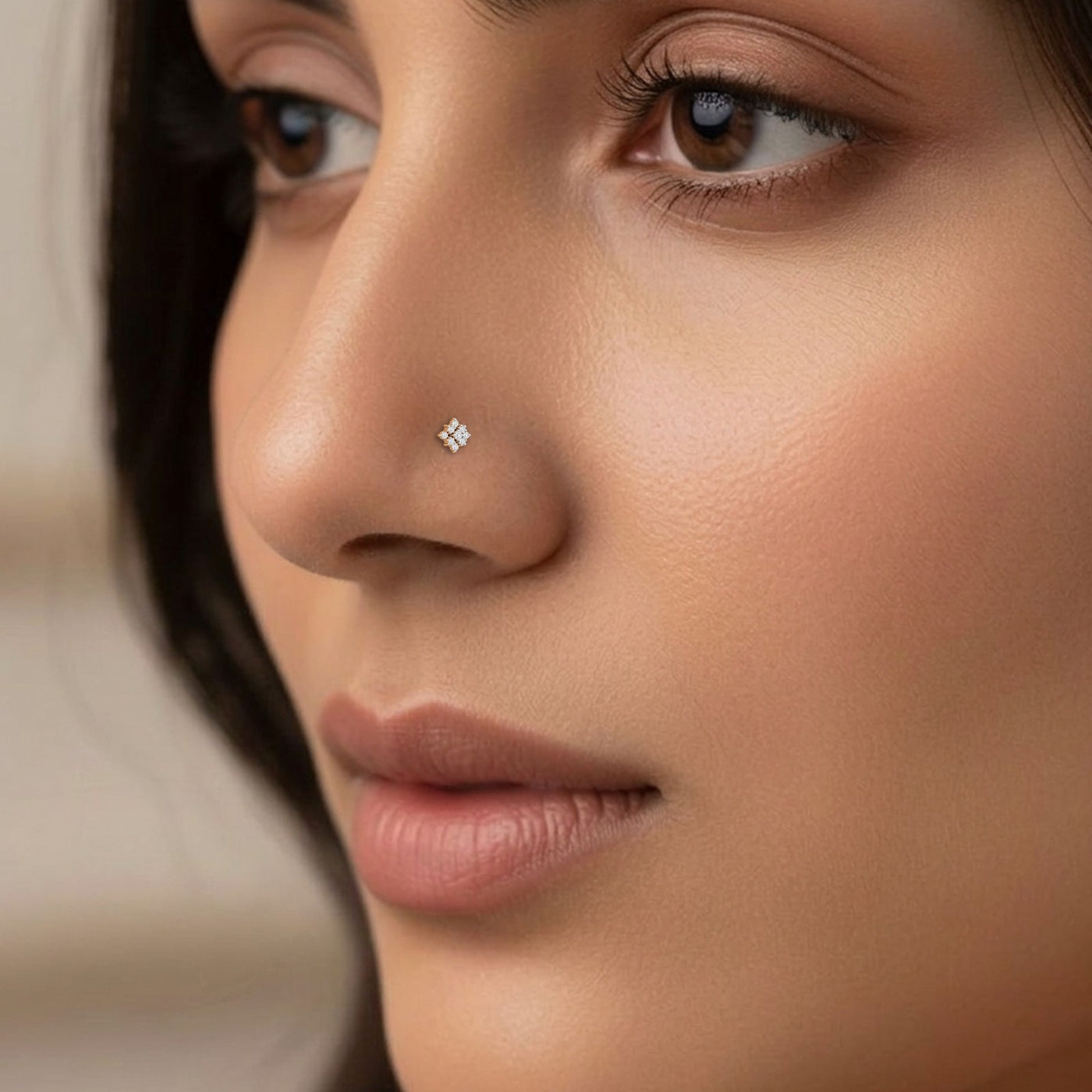 Gold & Diamond Nose Pin KRC80298
