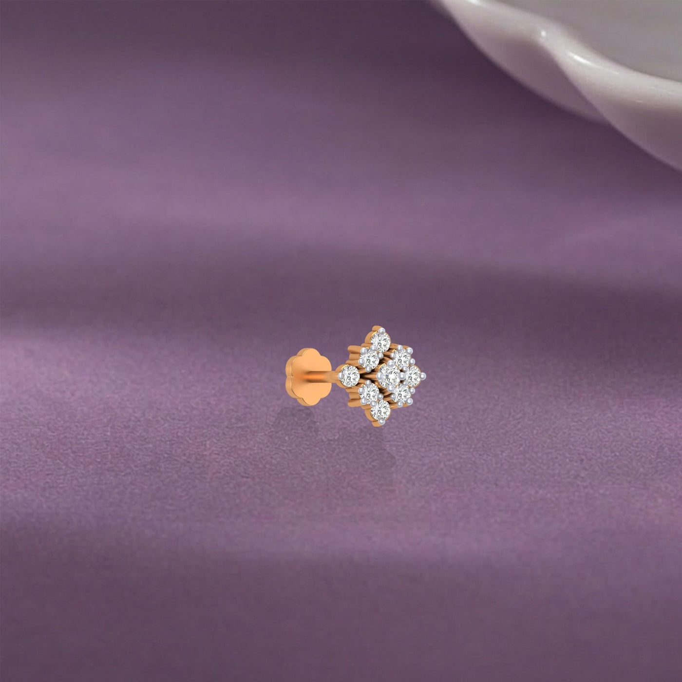 Gold & Diamond Stud Nose Pin KRC80299