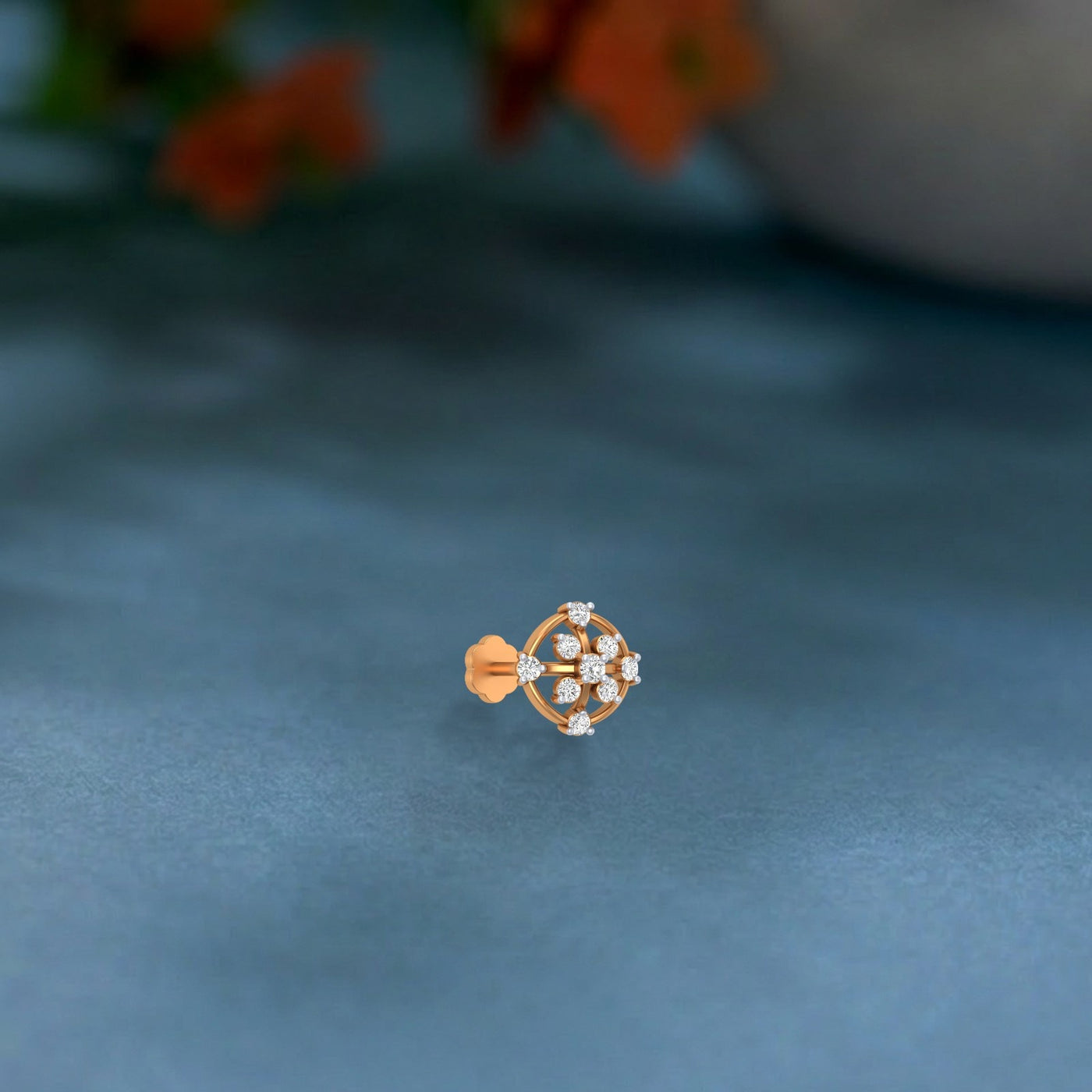Gold & Diamond Stud Nose Pin KRC80304