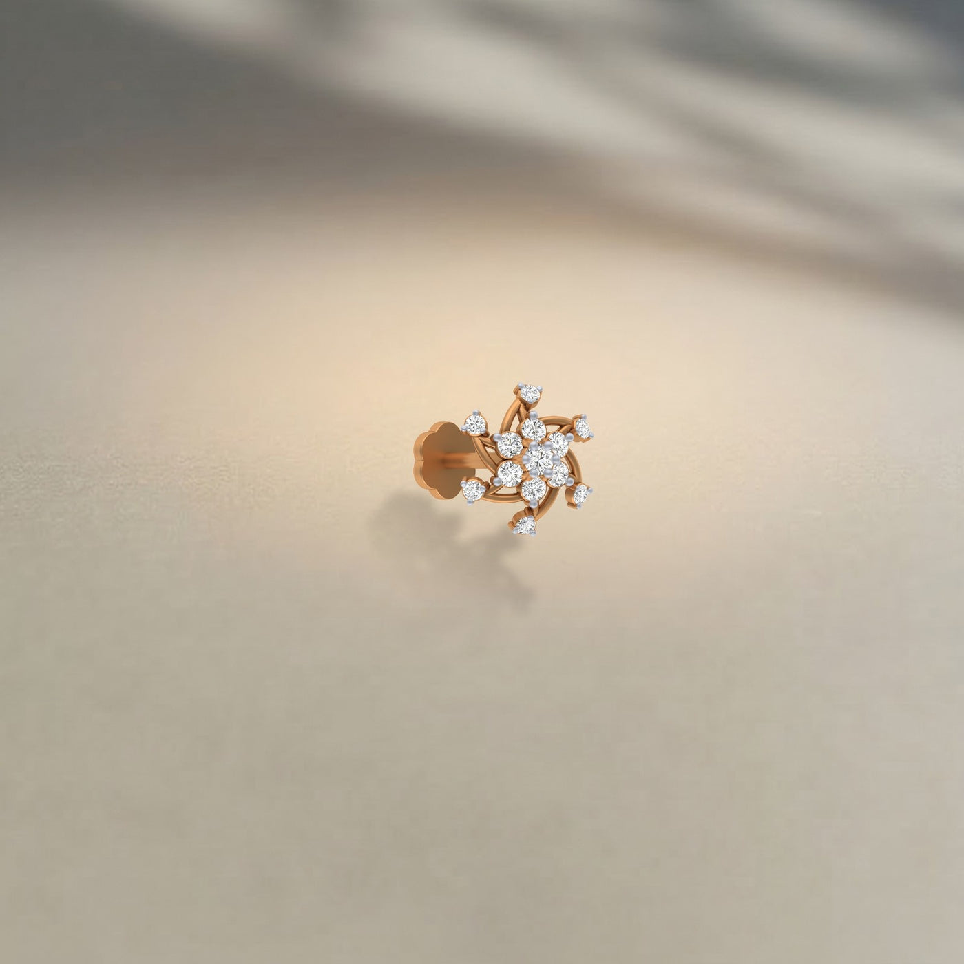 Gold & Diamond Stud Nose Pin KRC80305