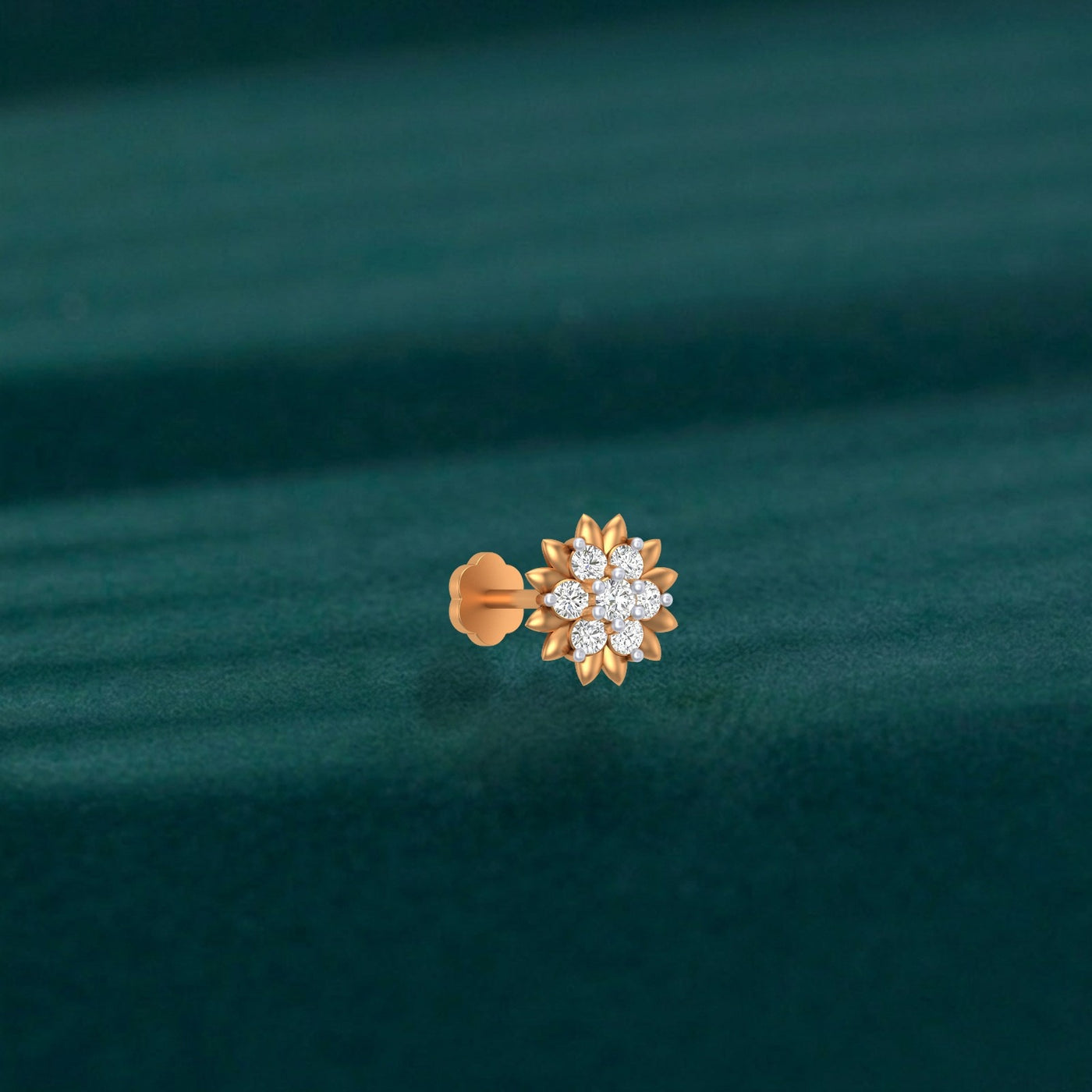 Gold & Diamond Stud Nose Pin KRC80306