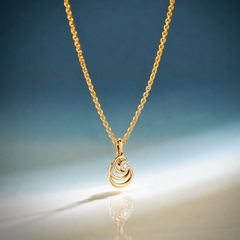 Gold & Diamond Spiral Pendant Set KRC40571