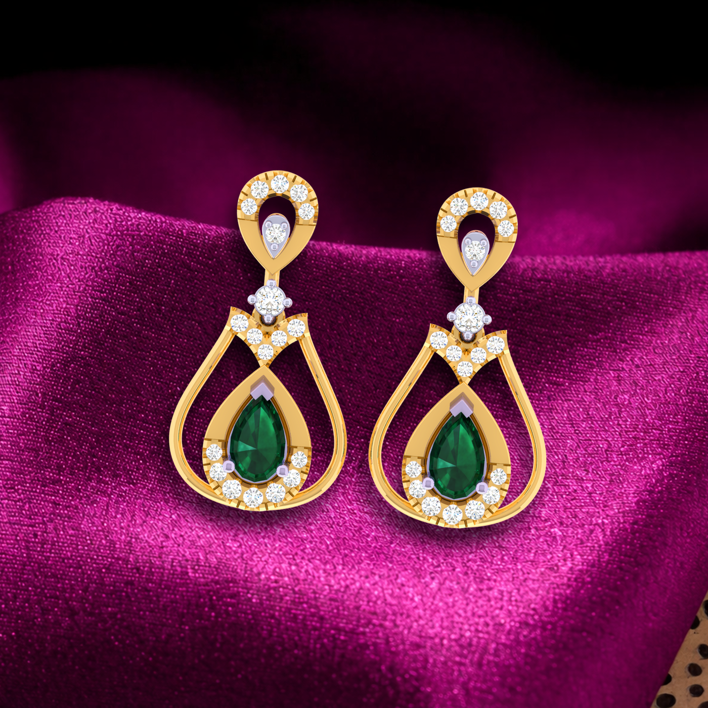 Yellow Gold Diamond Earring | under 40k 