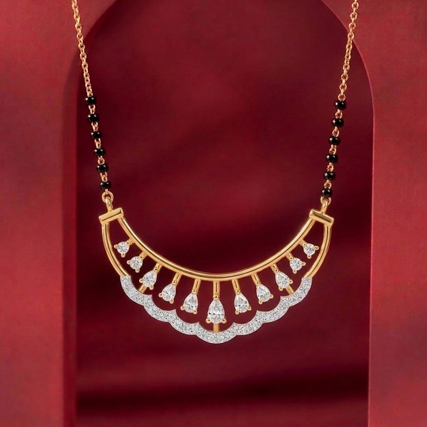 Gold & Diamond Bridal Mangalsutra For Women KRC50088