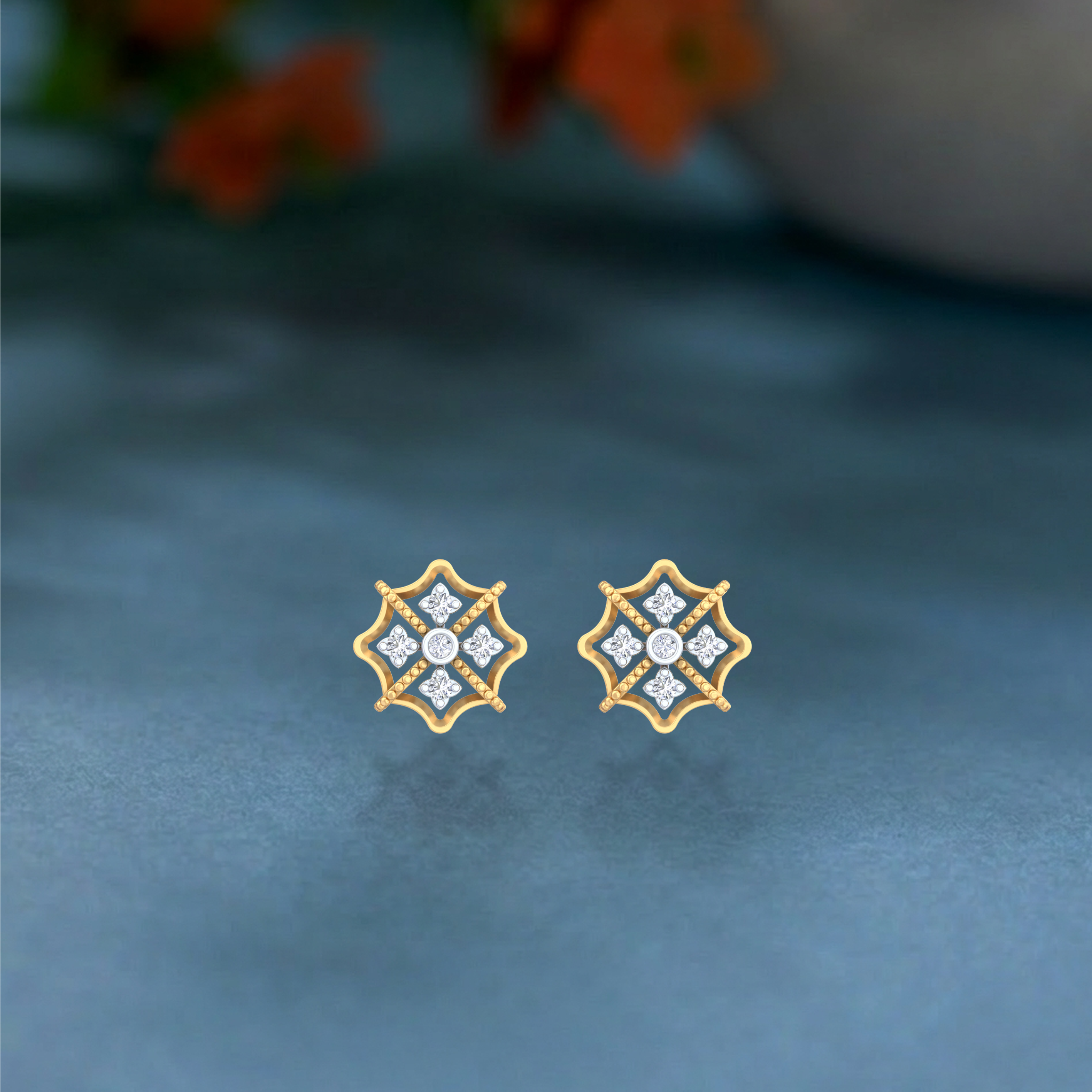 Yellow Gold Diamond Earring | under 40k 