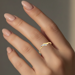 Gold & Diamond Dailywear Ring For Women KRC10822