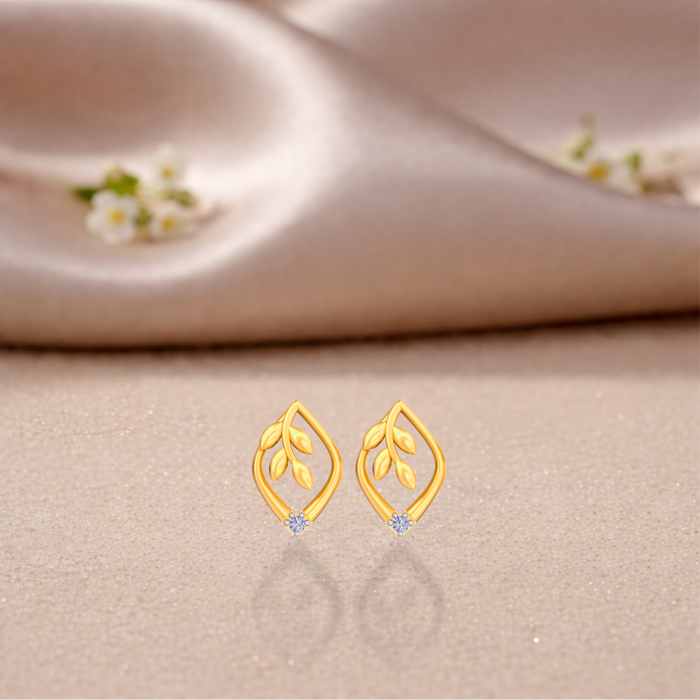 Gold & Diamond Solitaire Women Earring KRC30168