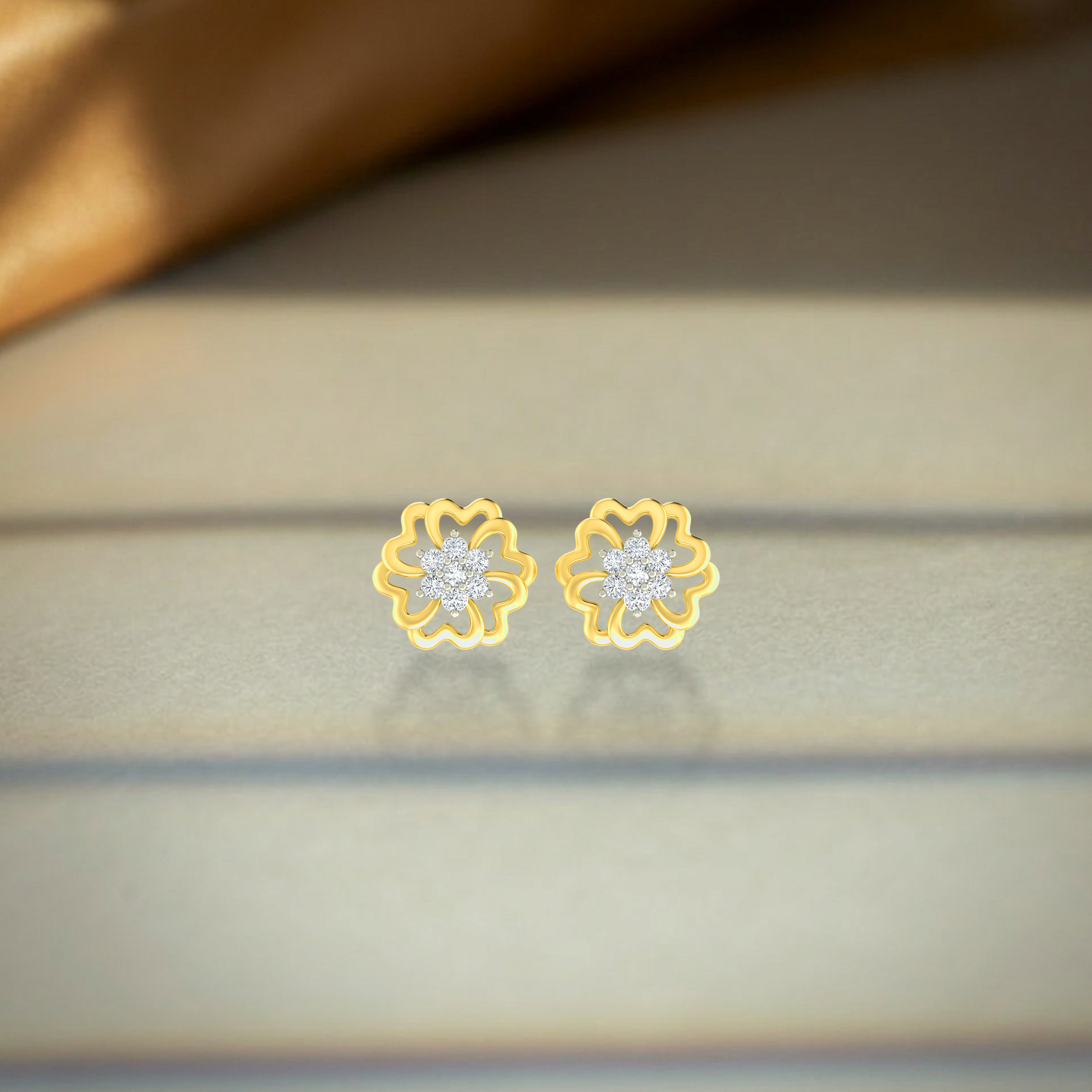 Yellow Gold Diamond Earring | under 40k 