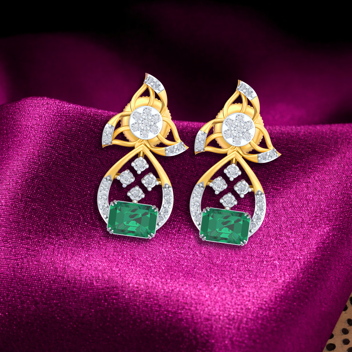 Gold & Diamond Women Gemstone Earring KRC60104E