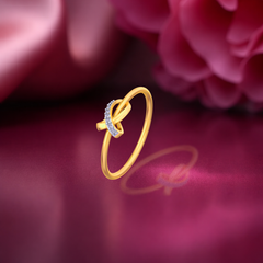 Gold & Diamond Dailywear Ring For Women KRC10327