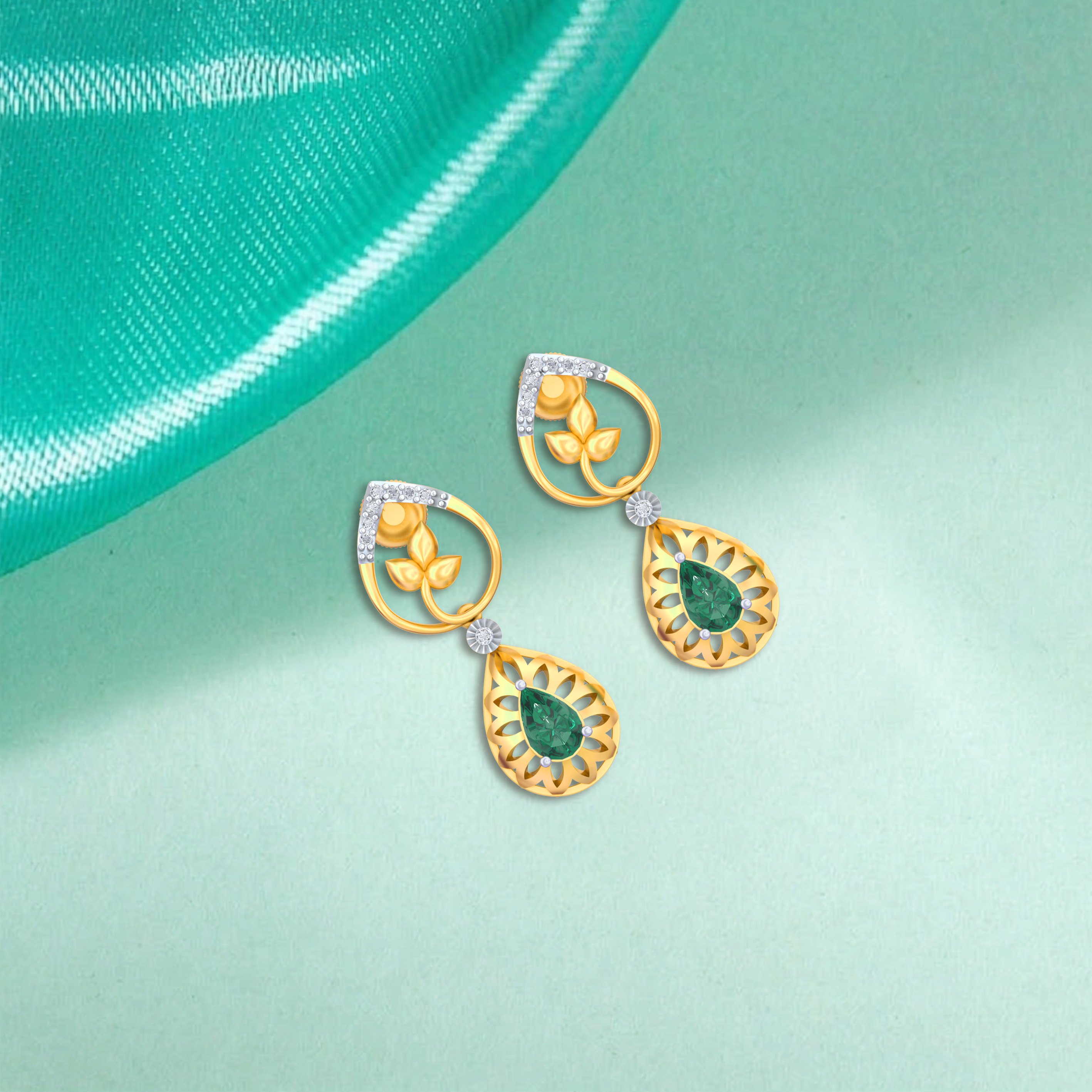 Yellow Gold Diamond Earring | under 40k 