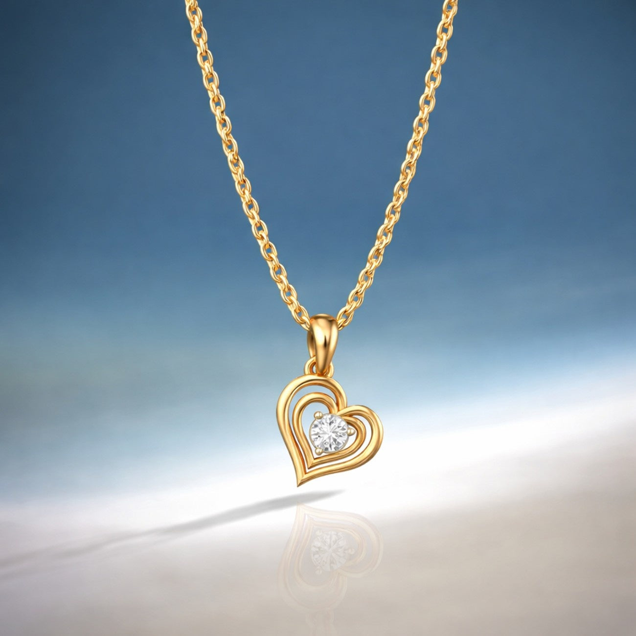 Sophisticated gold and diamond pendant for women.