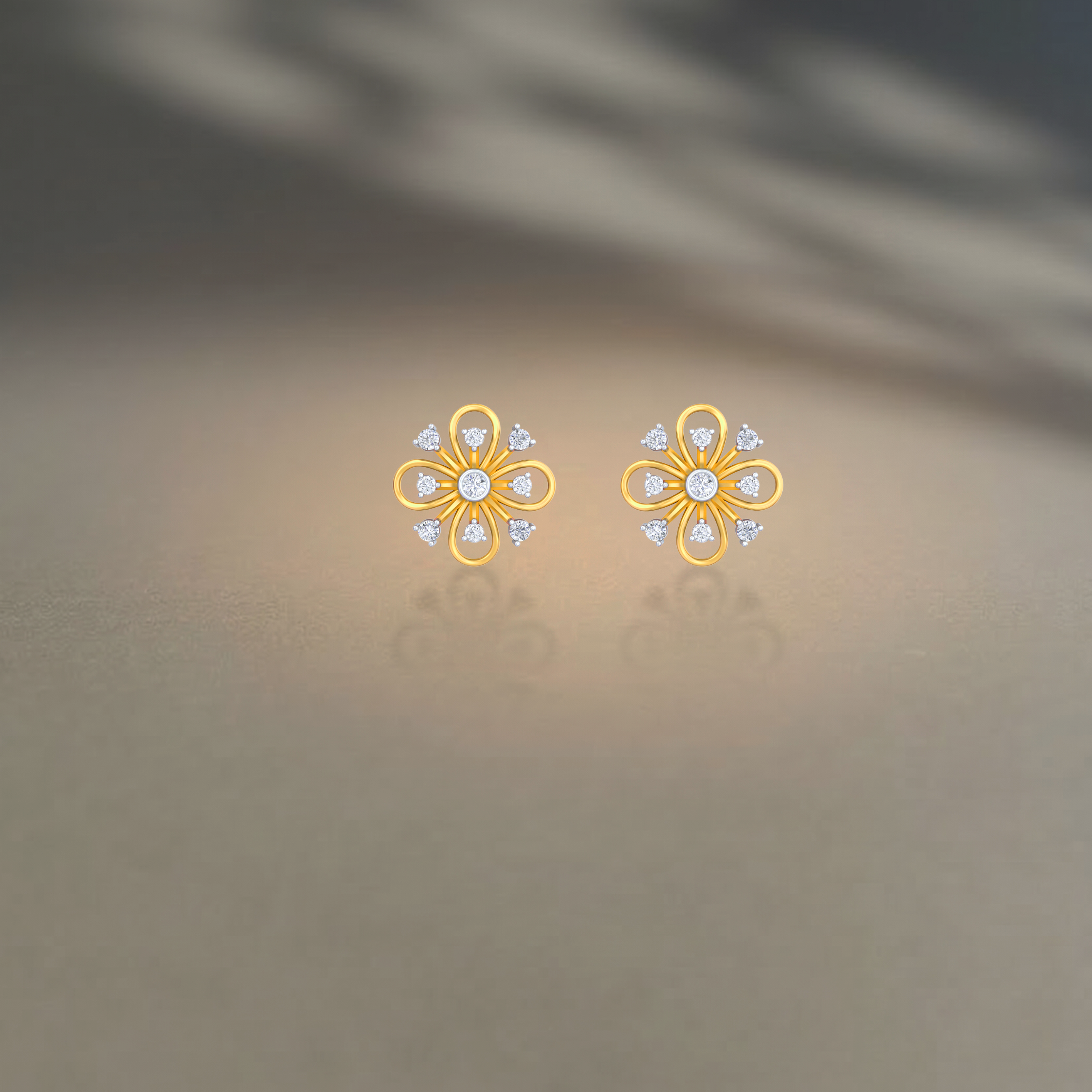 Yellow Gold Diamond Earring | under 40k 