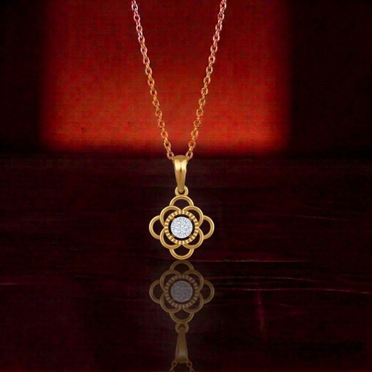 Luxury gold and diamond pendant designed for sophisticated styling.