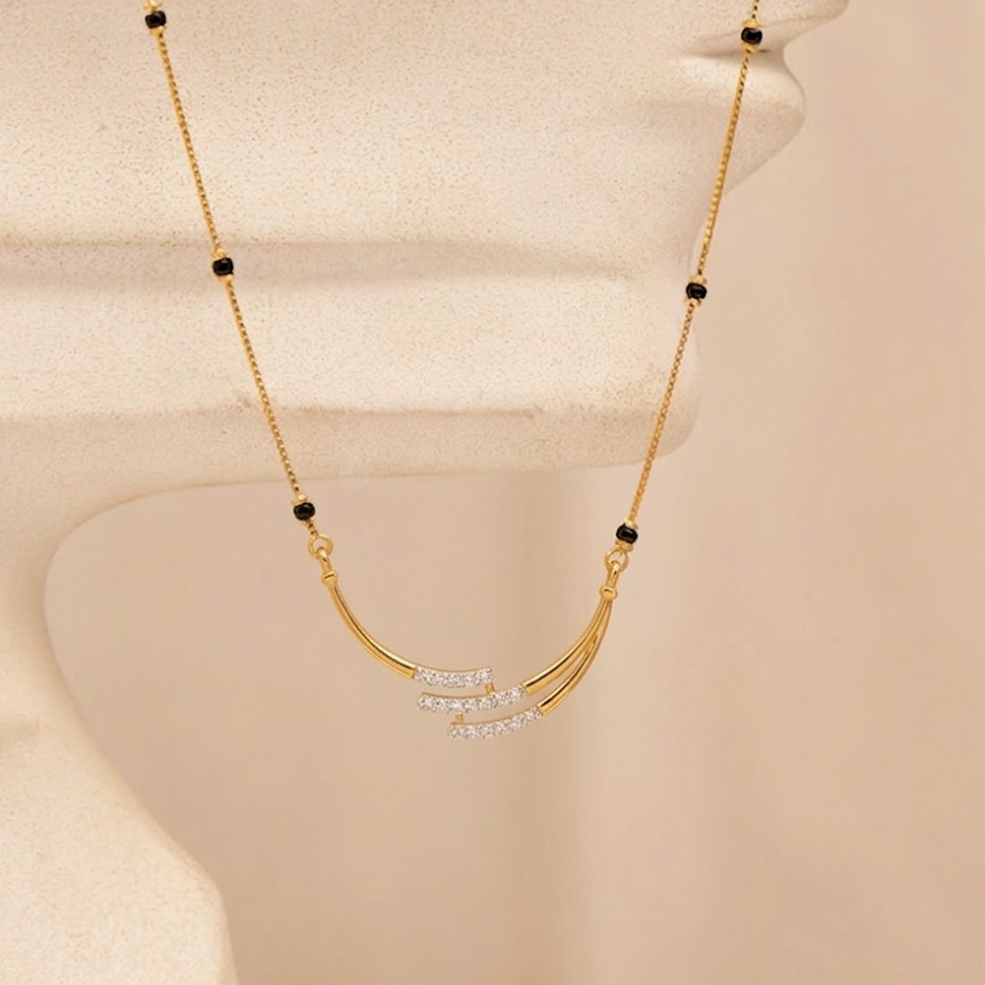 Gold & Diamond Modern Mangalsutra For Women KRC50073