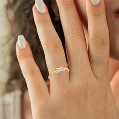 Gold & Diamond Dailywear Ring For Women KRC10328