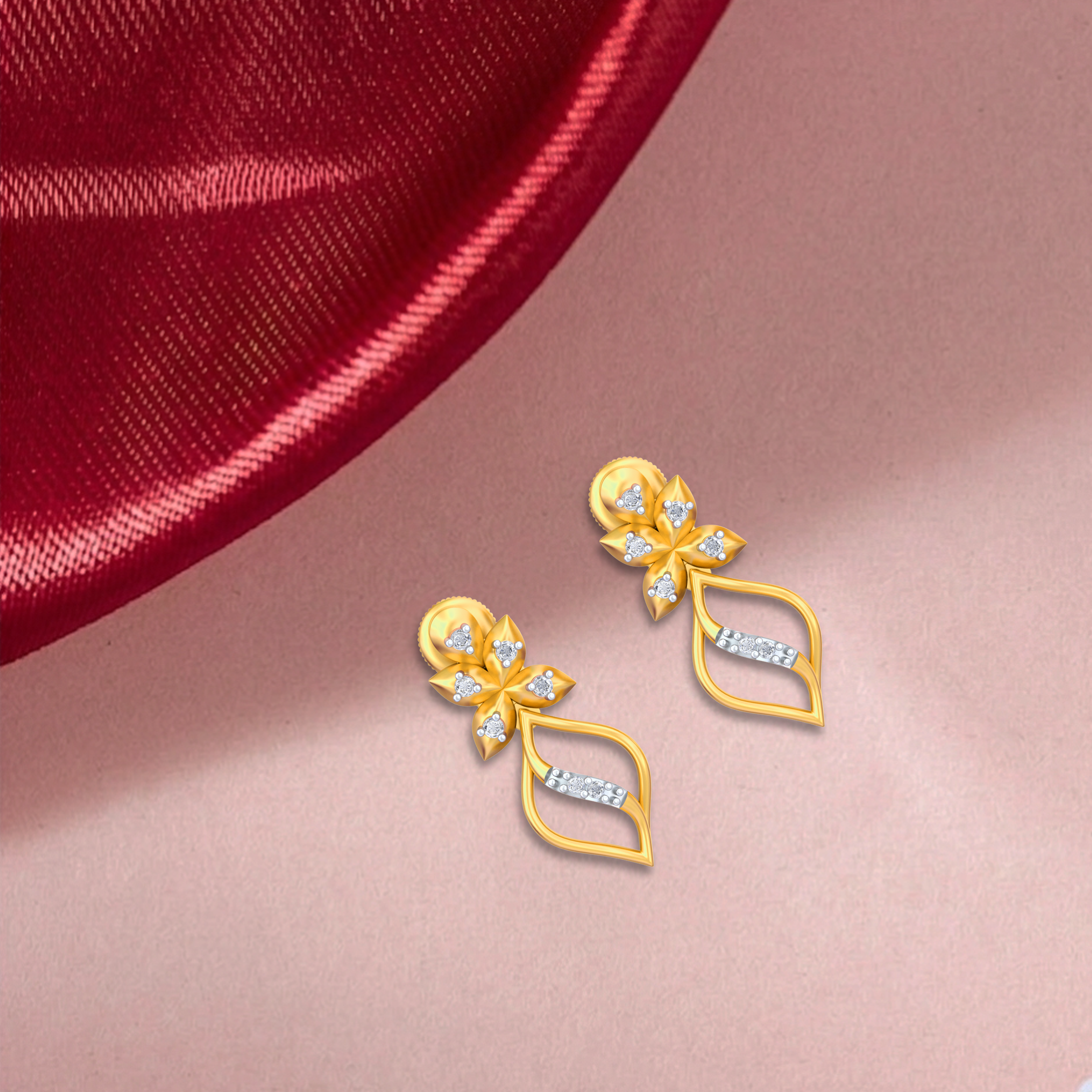 Yellow Gold Diamond Earring | under 40k 