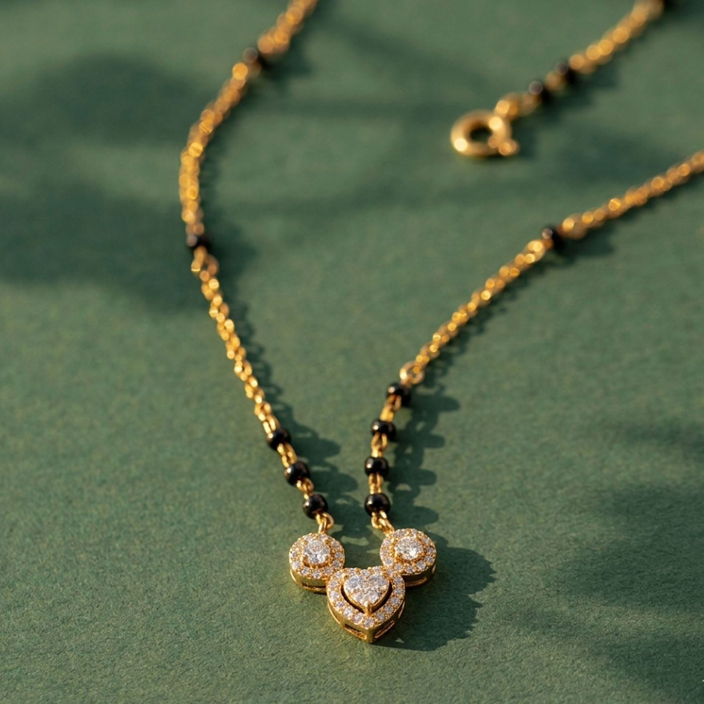 Gold & Diamond Heart Mangalsutra For Women KRC50129