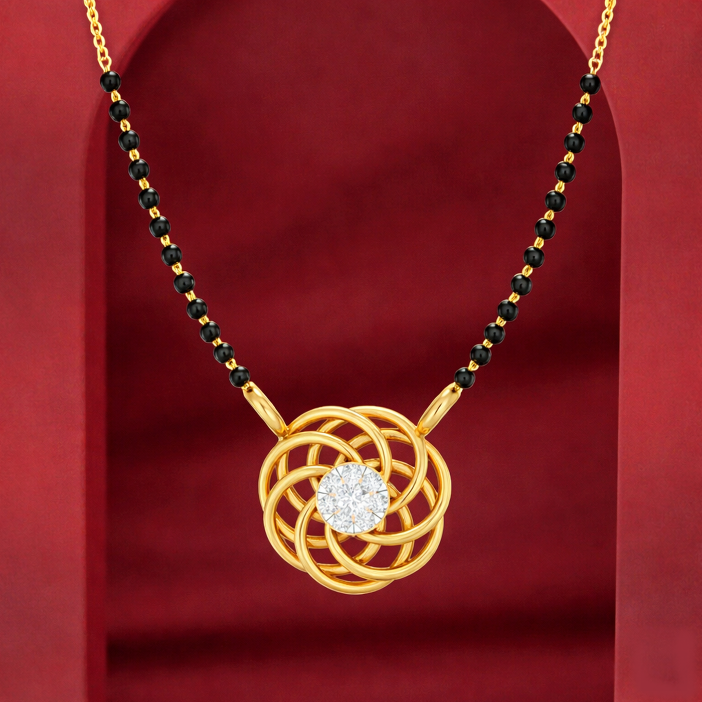 Gold & Diamond Modern Mangalsutra For Women KRB50023