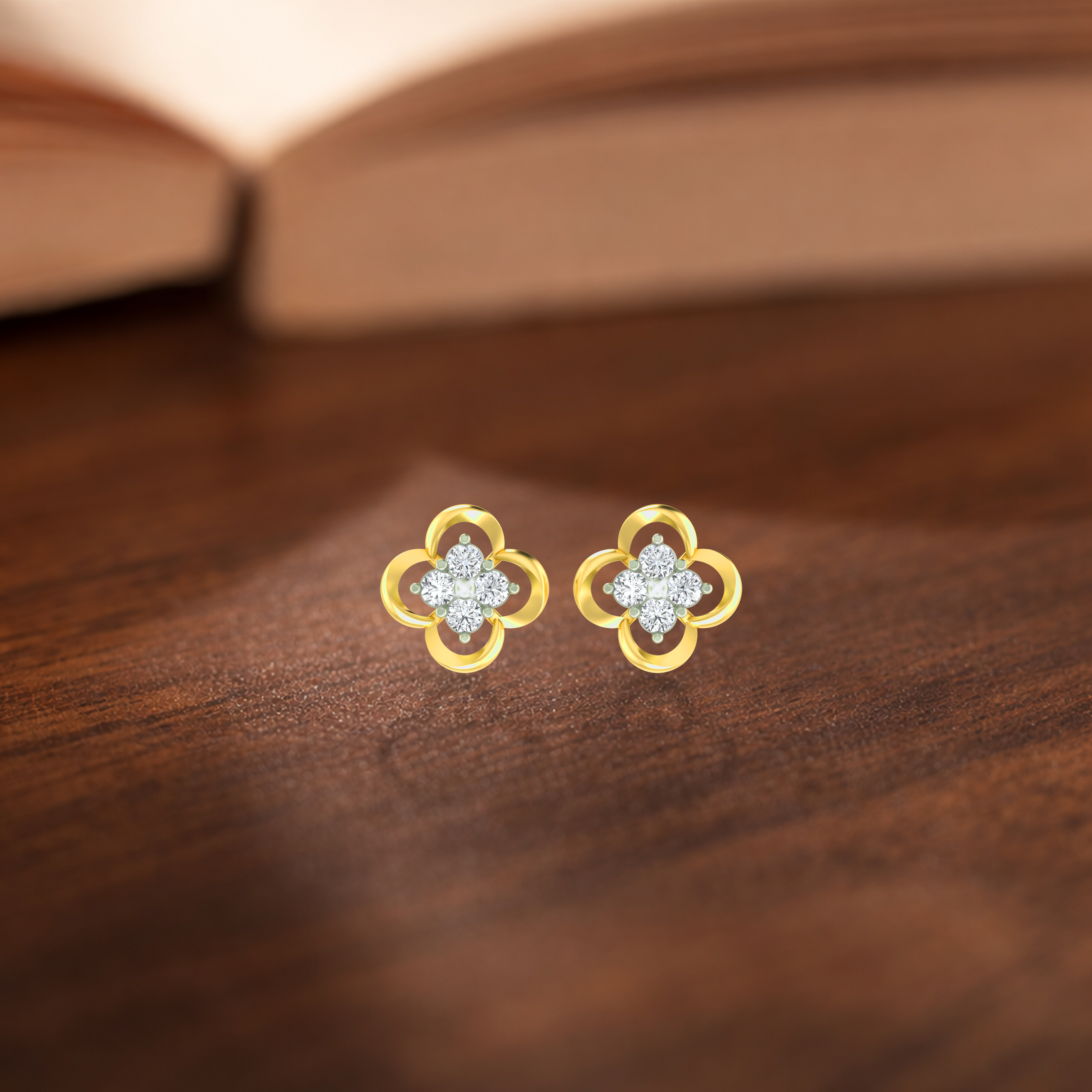 Yellow Gold Diamond Earring | under 40k 