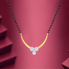 Gold & Diamond Beaded Mangalsutra For Women KRB50024