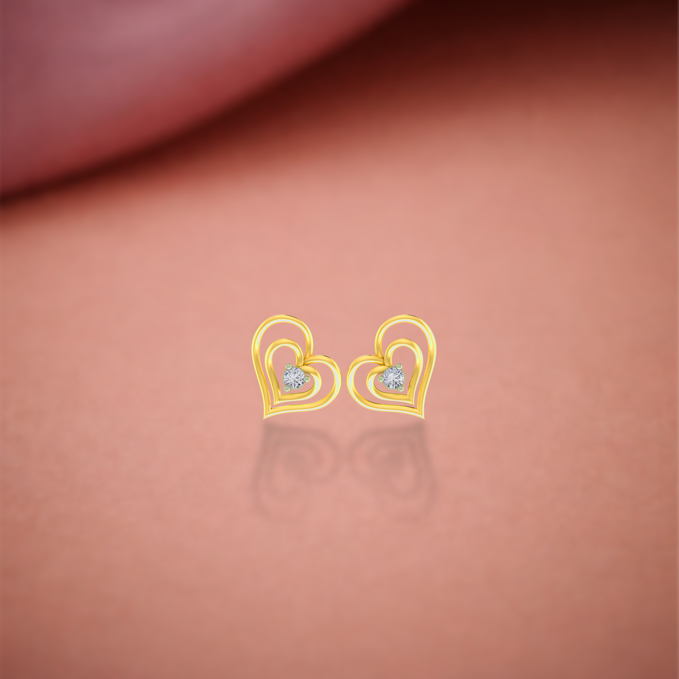Gold & Diamond Solitaire Women Earring KRC40557E