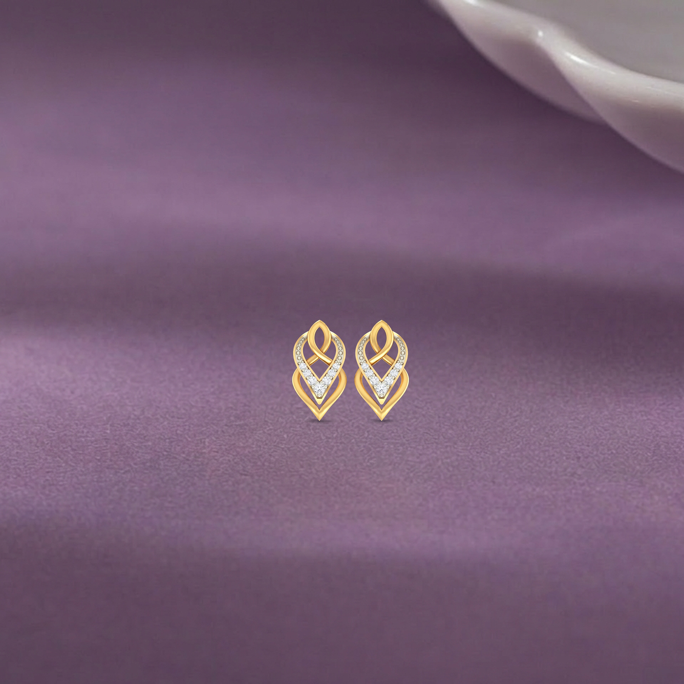 Gold & Diamond Women Stud Earring KRC40589E
