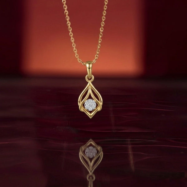 Gold & Diamond Petal PENDANT SET KRC40563