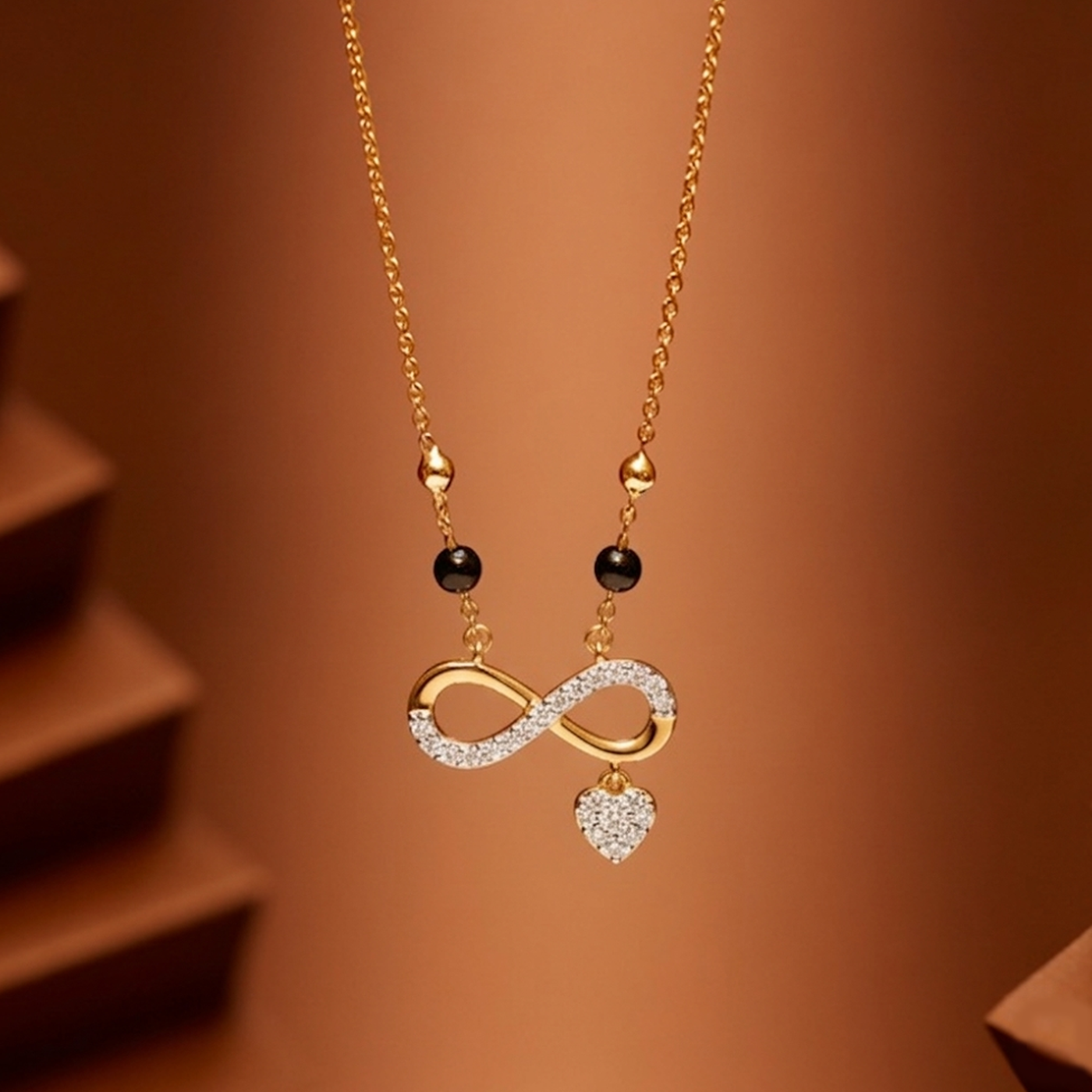 Gold & Diamond Infinity Design Mangalsutra For Women KRC50106