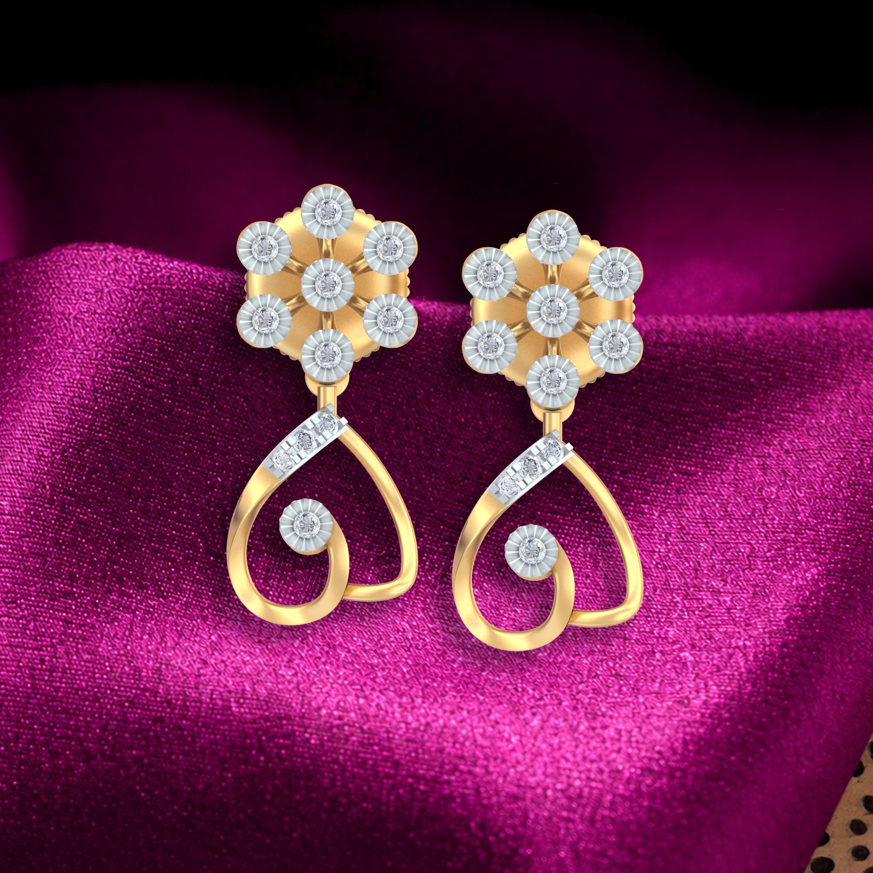 Yellow Gold Diamond Earring | under 40k 