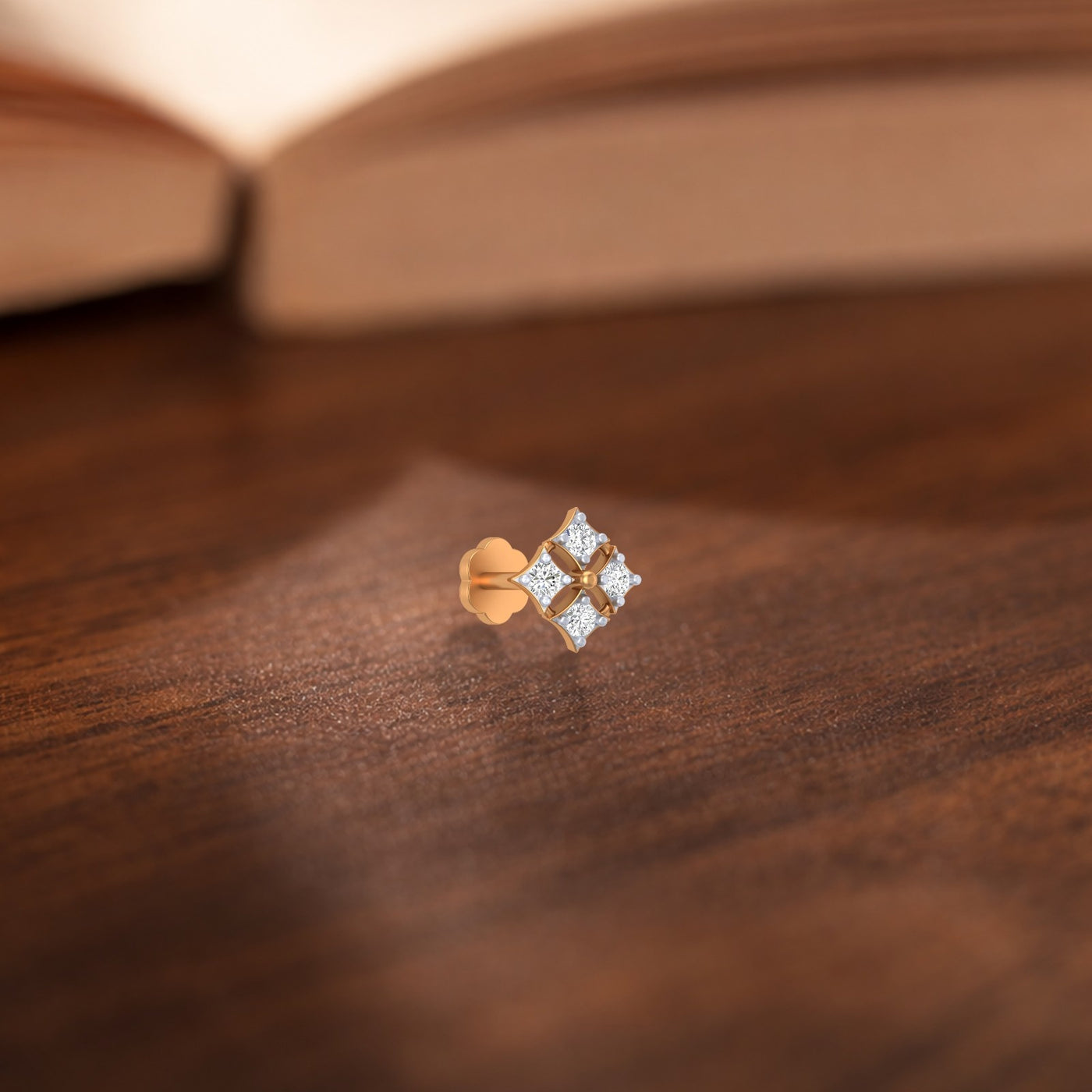 Gold & Diamond Stud Nose Pin KRA50062