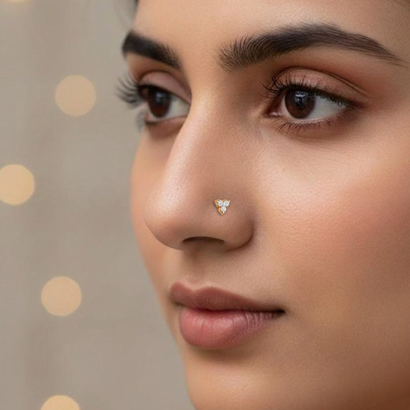 Gold & Diamond Stud Nose Pin KRC80165