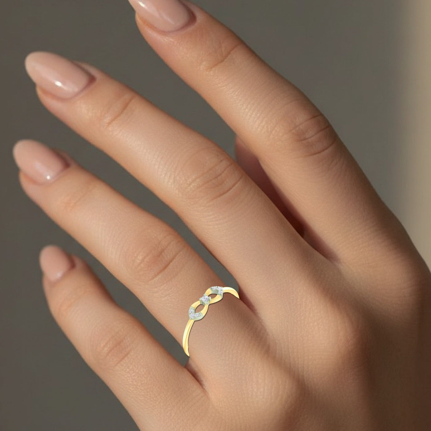 Gold & Diamond Infinity Ring For Women KRC10630