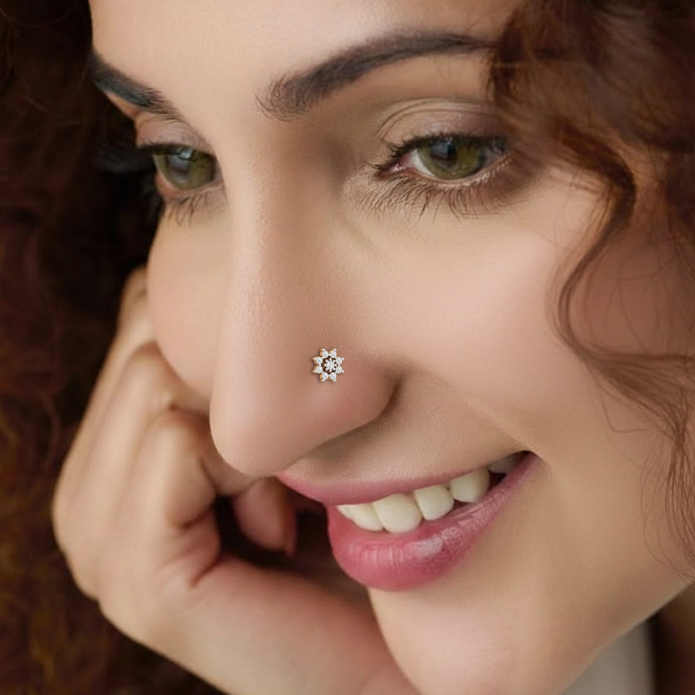 Gold & Diamond Stud Nose Pin KRC80184