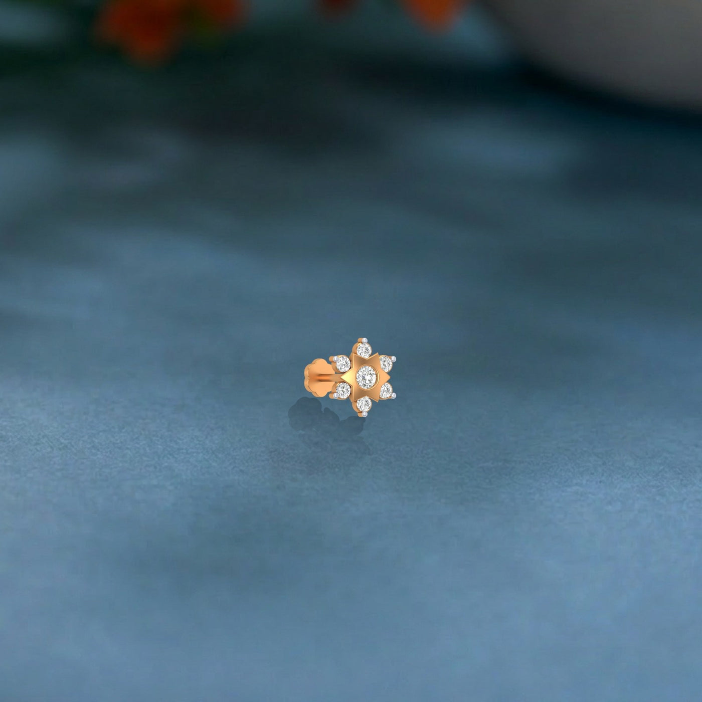 Gold & Diamond Stud Nose Pin KRC80185