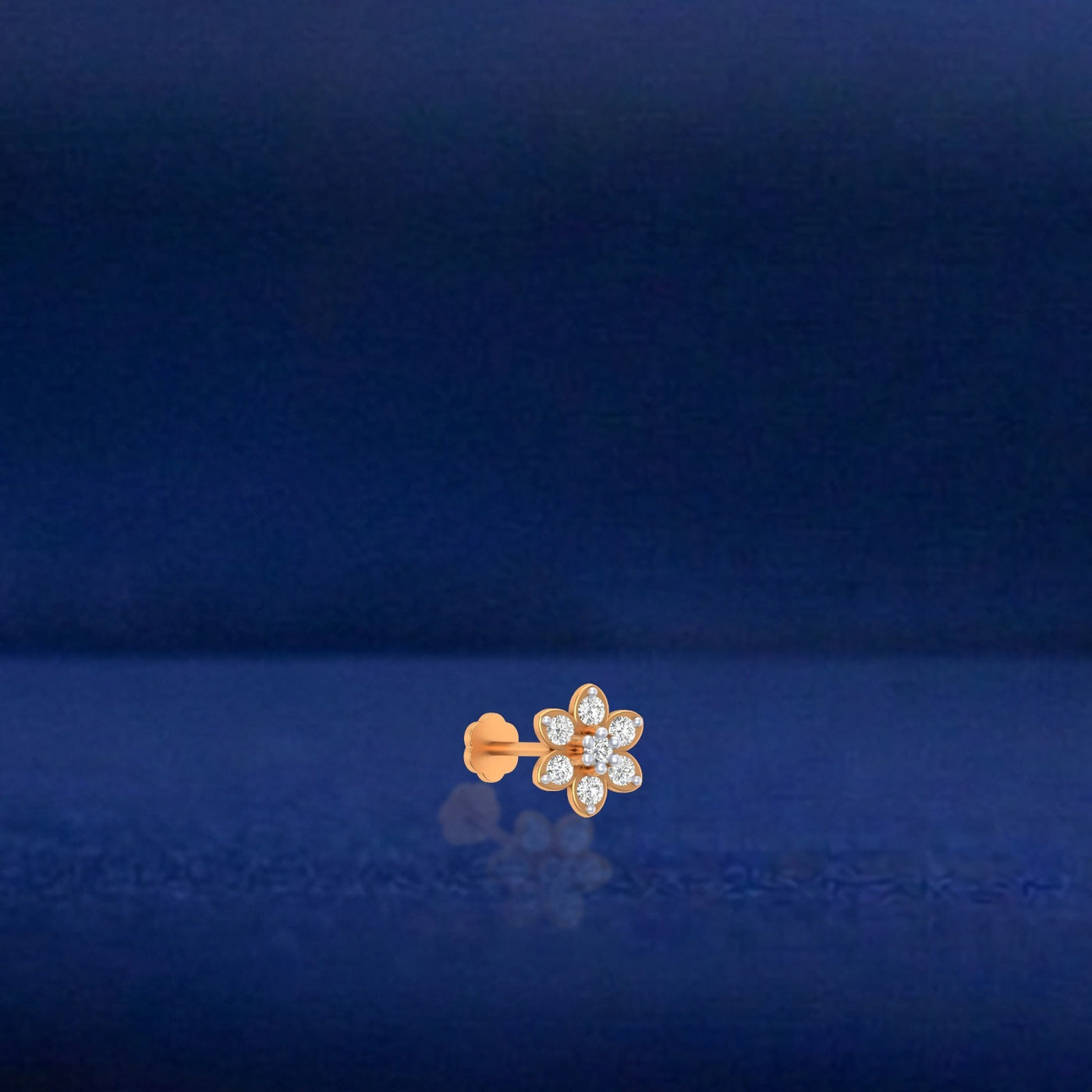 Gold & Diamond Stud Nose Pin KRC80186