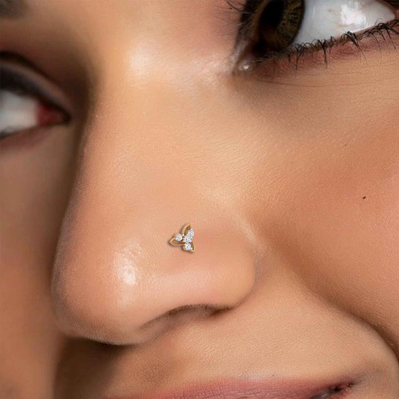 Gold & Diamond Stud Nose Pin KRC80201