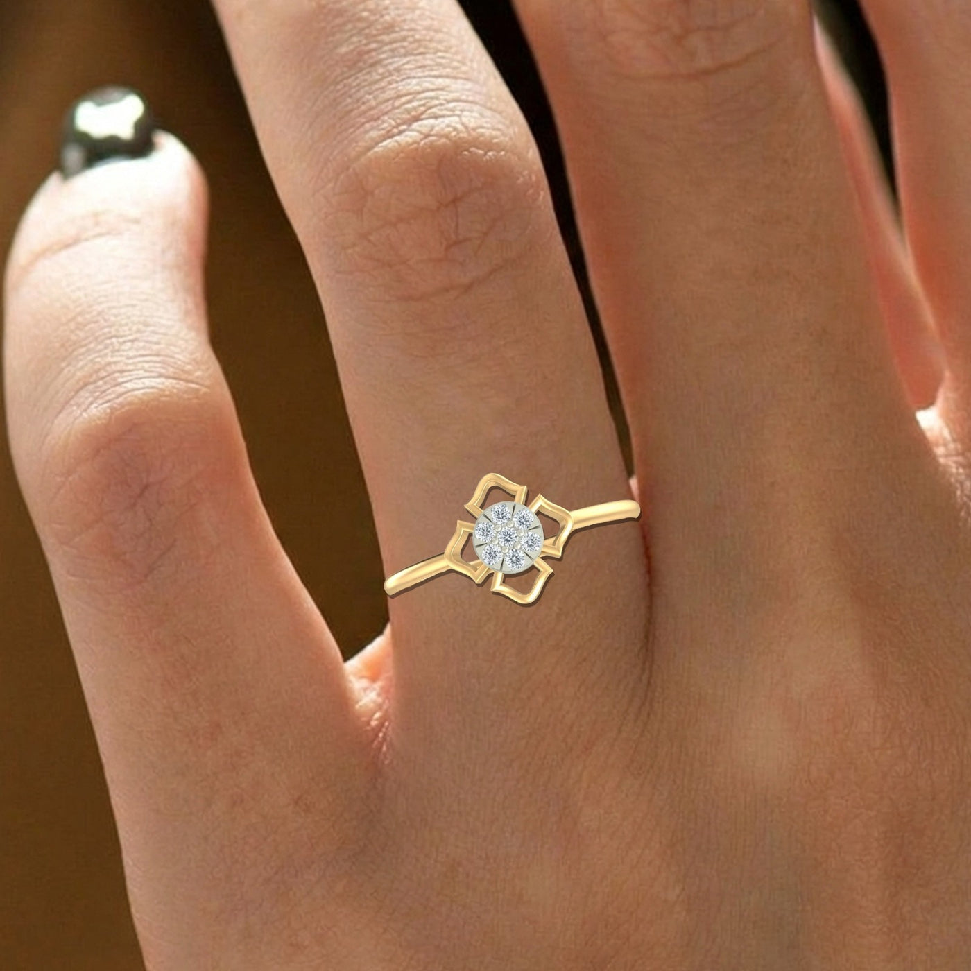 Gold & Diamond Dailywear Ring For Women KRC10622