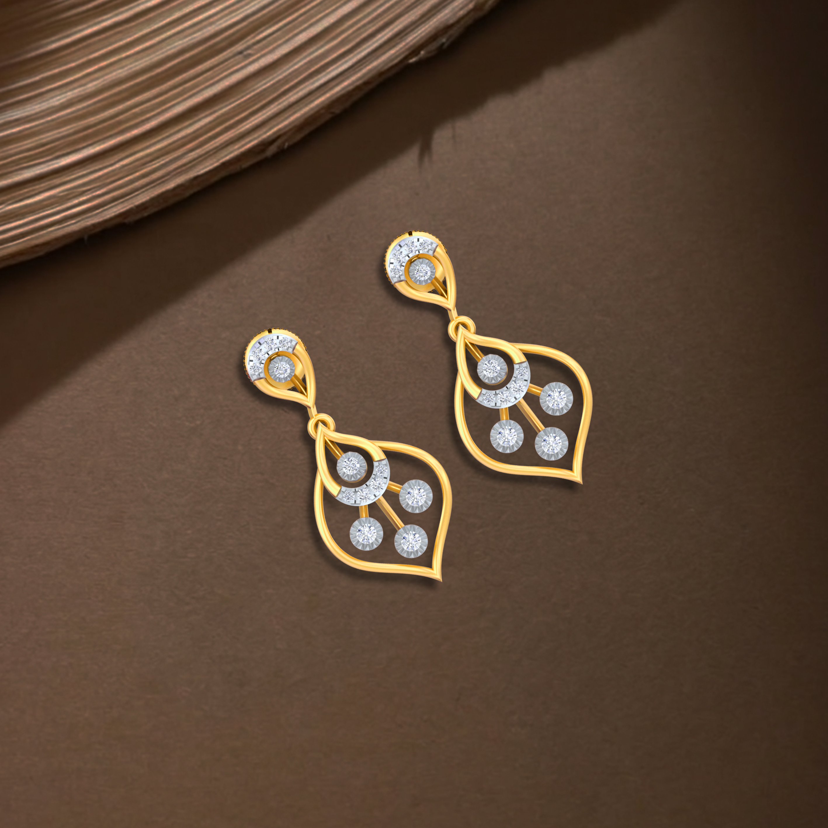 Yellow Gold Diamond Earring | under 40k 