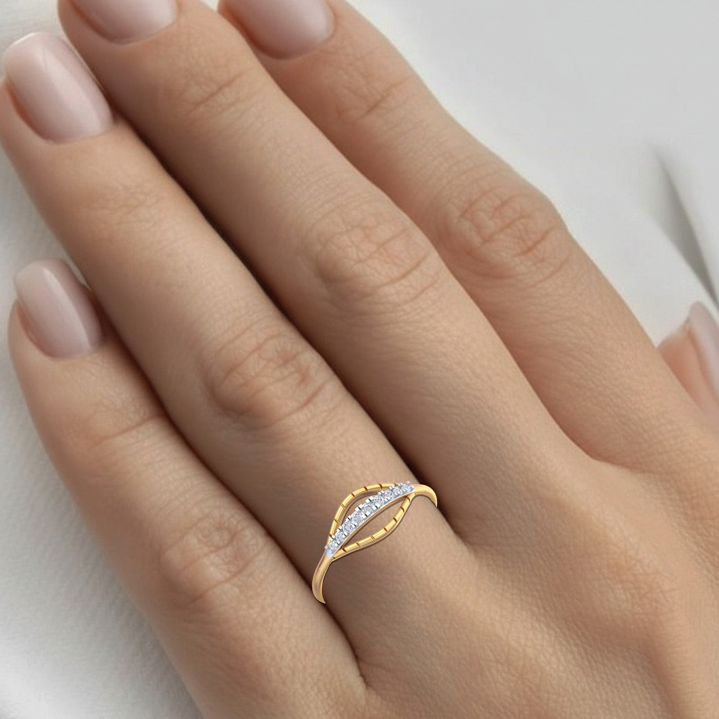 Gold & Diamond Dailywear Ring For Women KRC10252