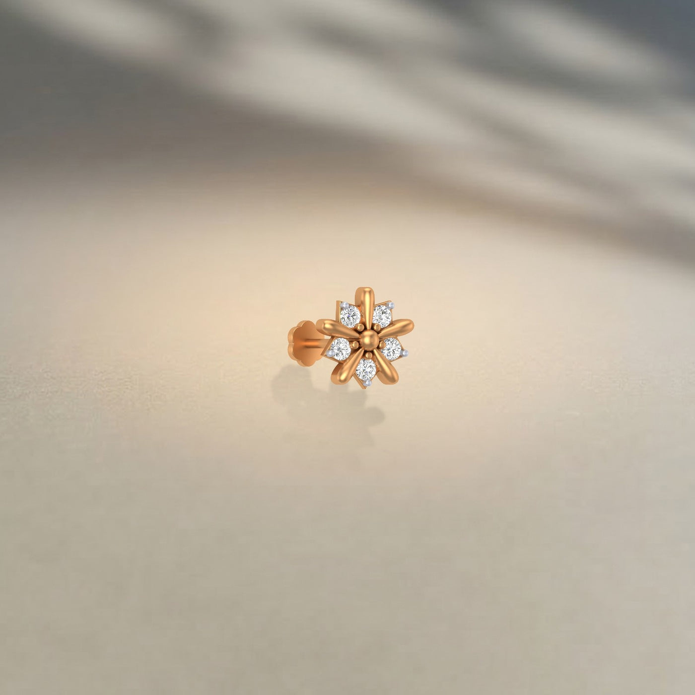 Gold & Diamond Stud Nose Pin KRA50080