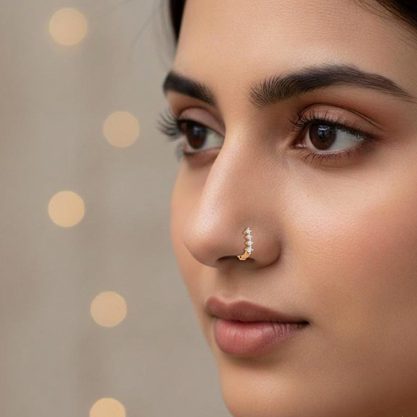 Gold & Diamond Nose Ring KRC80295
