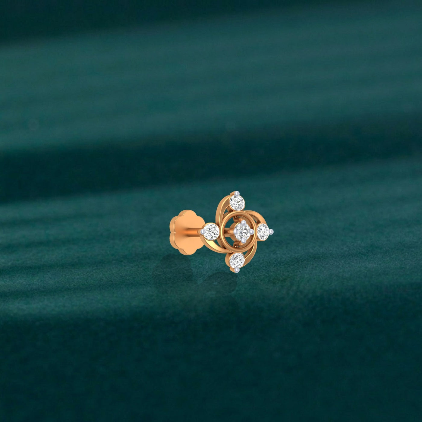 Gold & Diamond Nose Pin KRC80297
