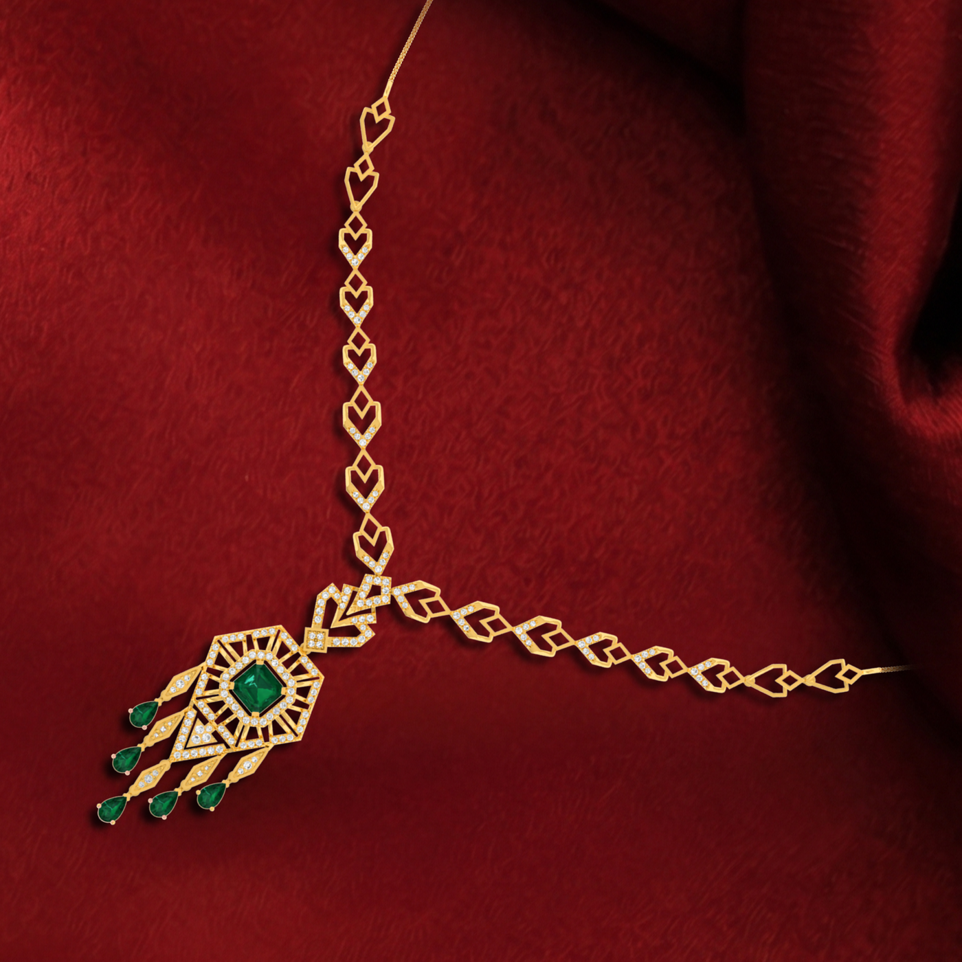 Gold & Diamond Dailywear Necklace Set KRC60120