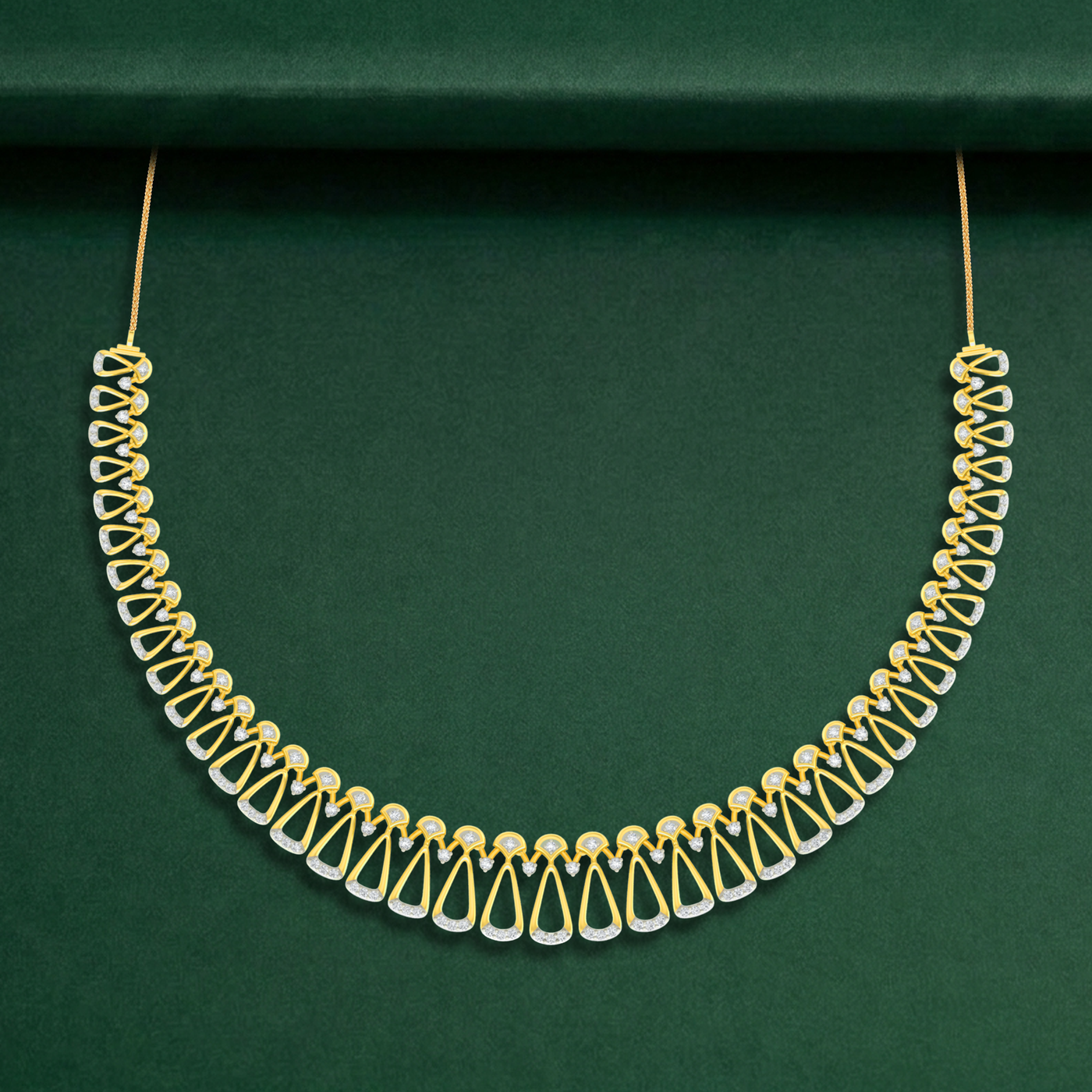 Gold & Diamond Choker Necklace Set KRC60151